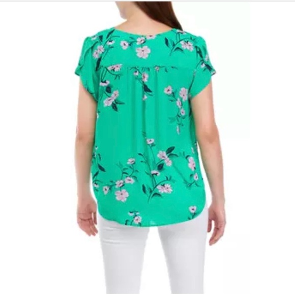 PREMISE | Women's Kelly Lavender Tulip Sleeve Floral Printed Blouse NWT 1X - Picture 2 of 12